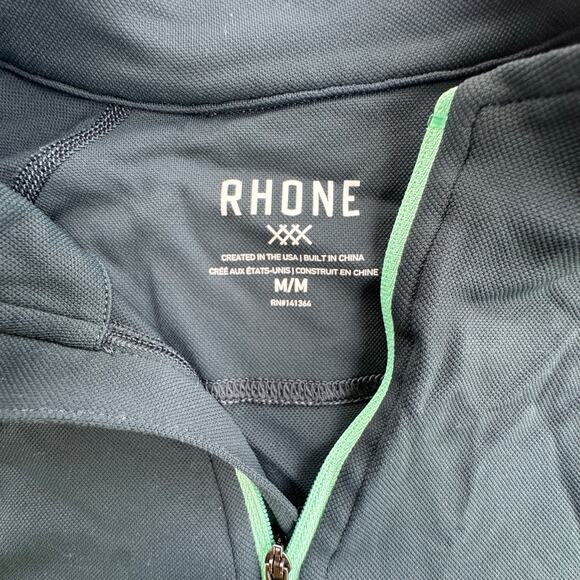 Rhône Men’s Session‎ Quarter 1/4 Zip Pullover In Wild Forest Shirt green Medium - Picture 4 of 8